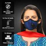 Dettol N95 Mask Navy Blue, Medium